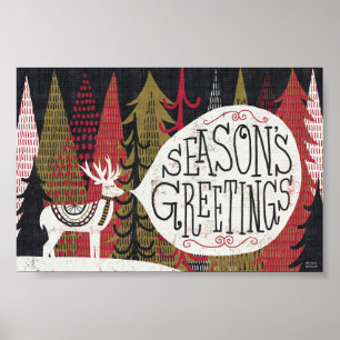 Póster Quirky Navidades Deer