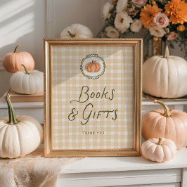 Póster Quirky Pequeño Calabaza Baby Shower Libros Regalos