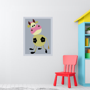 Póster Quirky Personalizado vaca Fun Farm Animal
