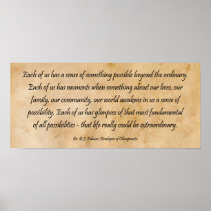 Póster Quiropráctica extraordinaria de la vida de B J