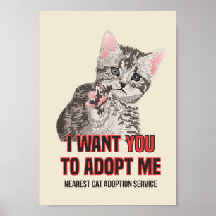 Póster Quisiera que Yout me adoptara en servicio de la
