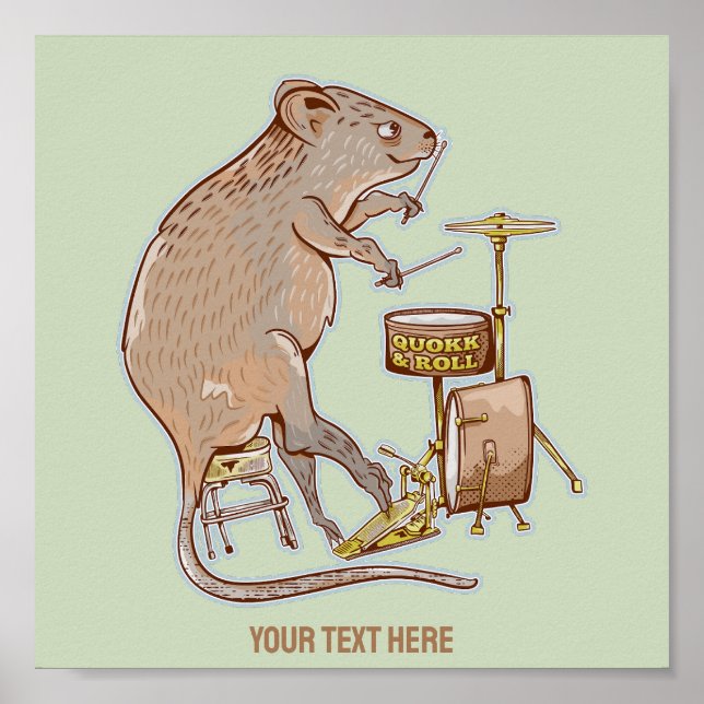 Póster Quokka Australian Animal Drummer (Frente)