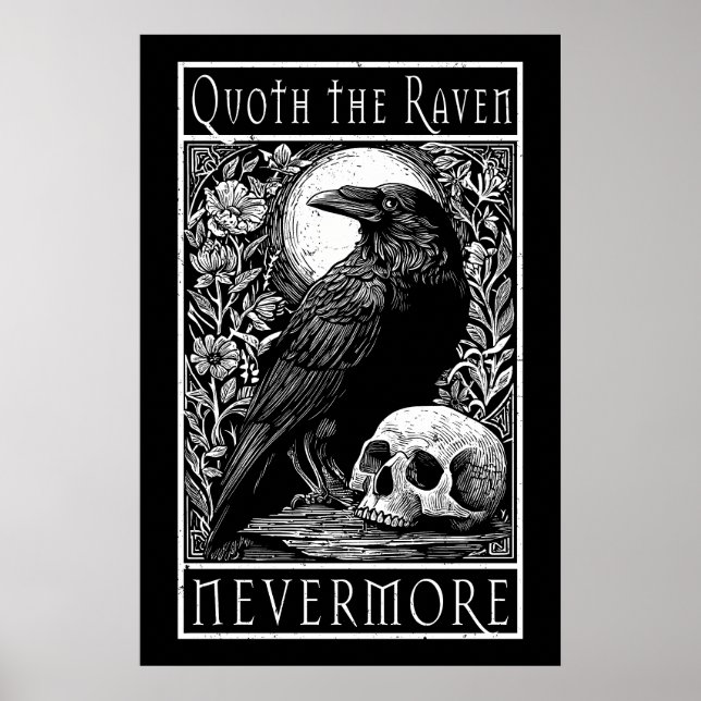 Póster Quoth the Raven - Nevermore - Edgar Allan Poe (Frente)