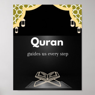 Póster Quran guides us every step/ motivational wall Art.