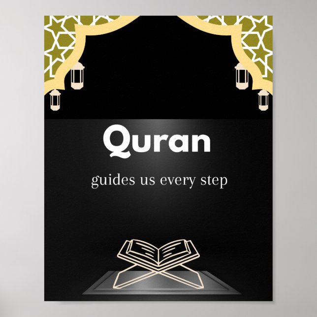 Póster Quran guides us every step/ motivational wall Art. (Frente)