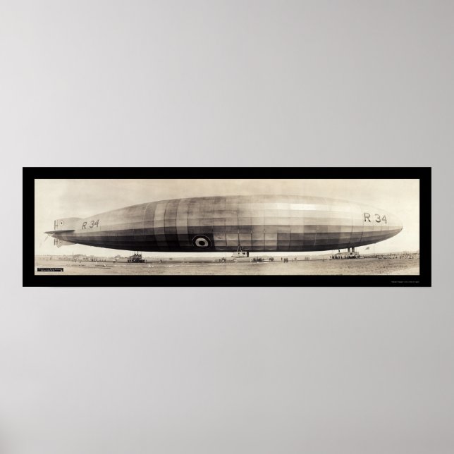 Póster R34 Distintivo Foto De Blimp De 1910 (Frente)