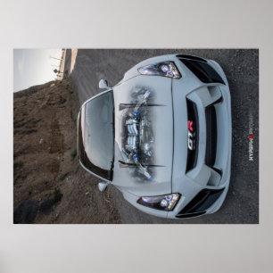 Póster R35 de fuselaje ancho de encargo Nissan GT-R en