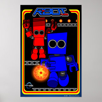 Póster R-Bot vs. Poster de juegos retro