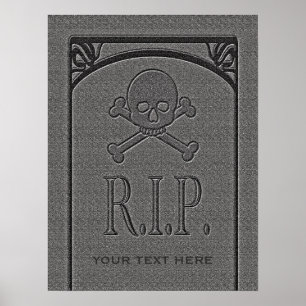 Póster R.I.P. Nombre personalizado Gravestone Halloween P