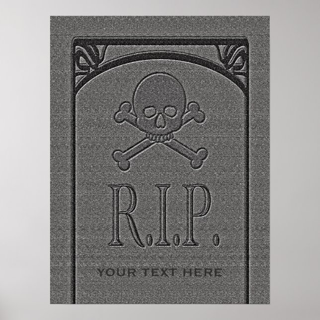 Póster R.I.P. Nombre personalizado Gravestone Halloween P (Frente)