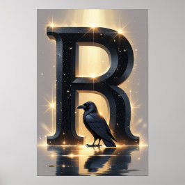 Póster R is for Raven – Halloween Alphabet Letter Poster 