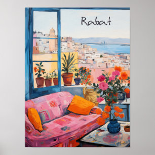 Póster Rabat Marruecos Viajes Ciudad Pintura Estética