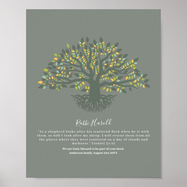 Póster RABBI Gracias regalo, Ezekiel 34 Wall ART BUDGET (Frente)