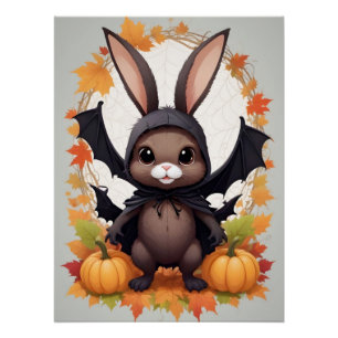 Póster Rabbit Halloween Cute Adorable Gracioso Animal Mag