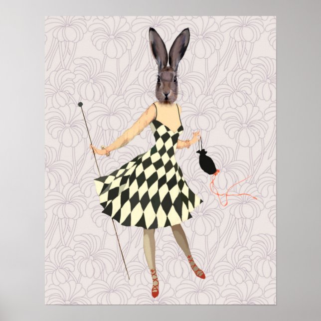 Póster Rabbit in Black White Dress (Frente)