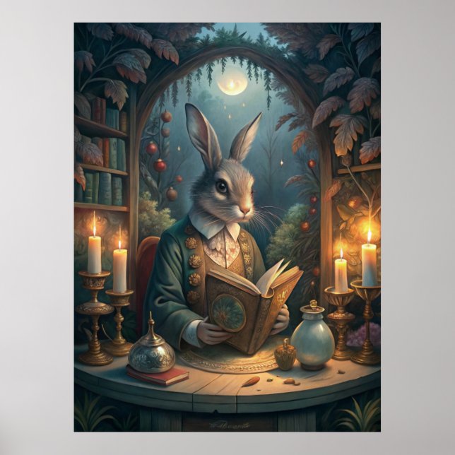 Póster Rabbit Reading (Frente)