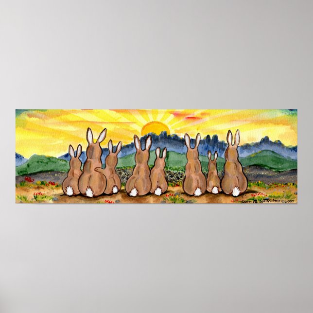 Póster Rabbit Sunrise over Mountains Sunny Yellow Poster (Frente)