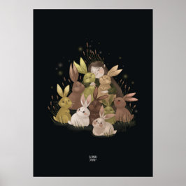 Póster RABBITS DE BULRUSH por Alexandra Dikaia