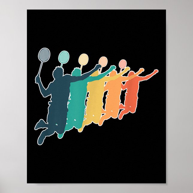 Póster Raca retro de Badminton (Frente)