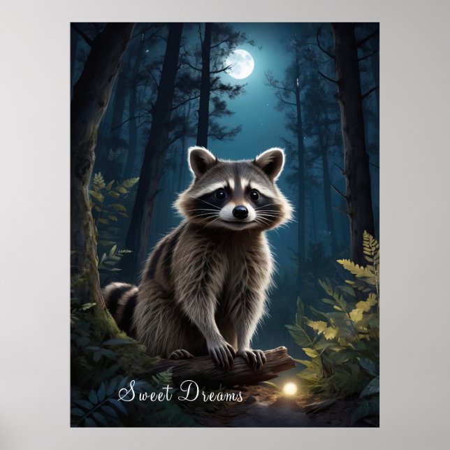 Póster Raccoon Adventure de Moonlight Wildlife (Frente)