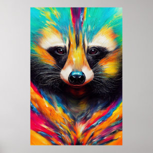 Póster Raccoon Animal Discovery Adventure Nature Planet