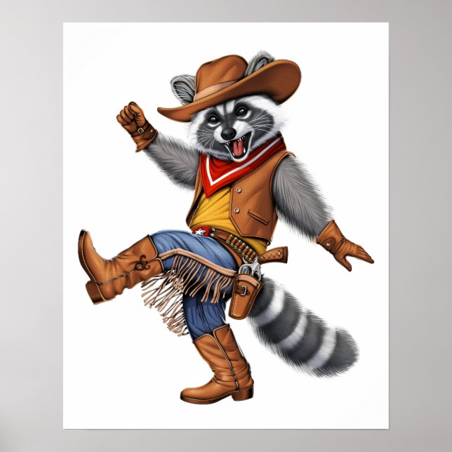 Póster Raccoon Cowboy (Frente)