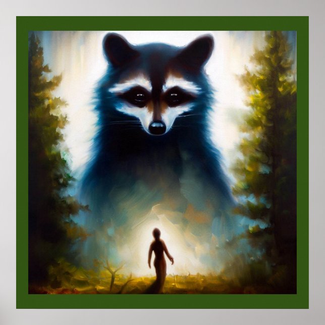 Póster Raccoon de animales espirituales 2 (Frente)
