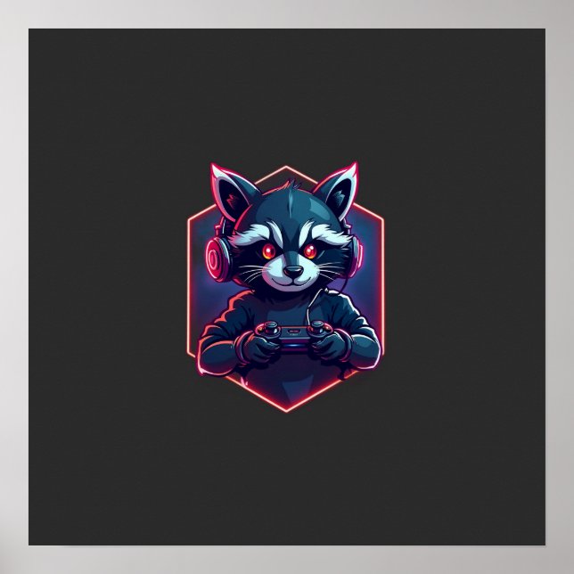 Póster Raccoon Gaming Squad (Frente)