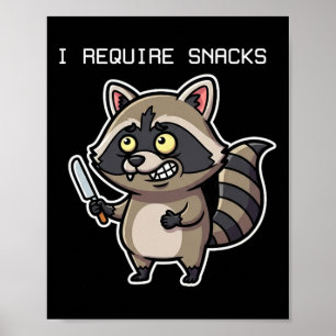 Póster Raccoon gracioso Reto Humor De Halloween De Aperit