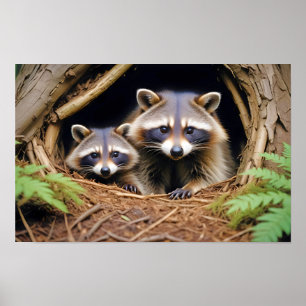 Póster Raccoon Naturaleza animal
