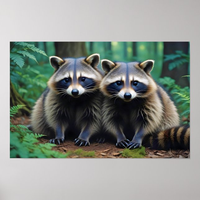 Póster Raccoon Naturaleza animal (Frente)
