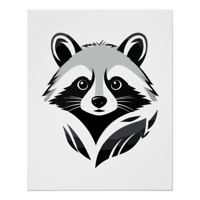 Póster Raccoon Vector Arte Animal Gráfico urbano moderno (Anverso)