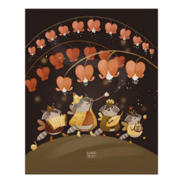 Póster Raccoons Secretos botánicos