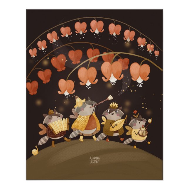 Póster Raccoons Secretos botánicos (Anverso)