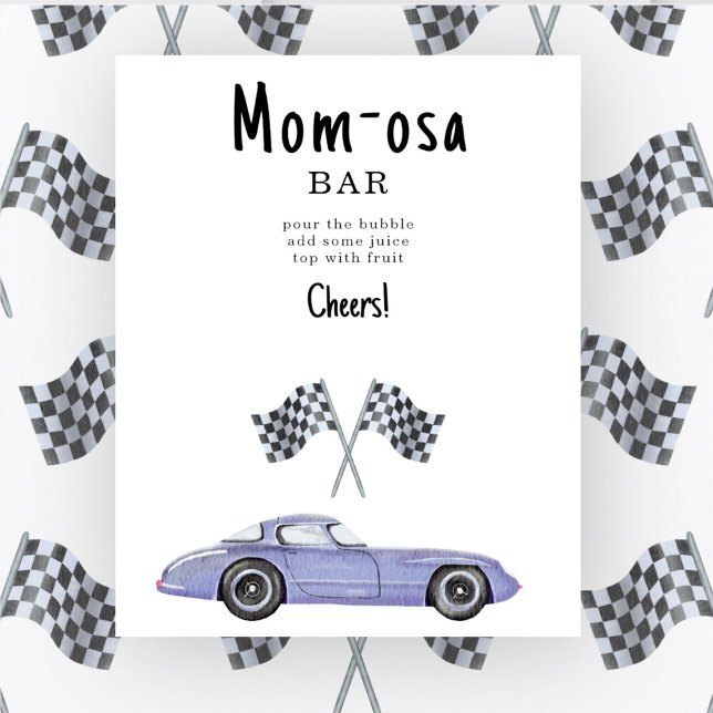 Póster Race car baby ducha Momosa bar (Subido por el creador)