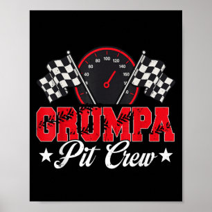 Póster Race Car Birday Party Carreras Familia Grumpa Pit