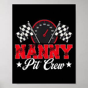 Póster Race Car Birday Party Carreras Familia Nanny Pit C