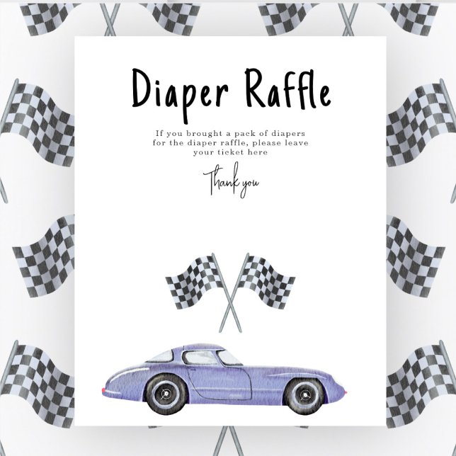 Póster Race car car baby ducha Diaper Raffle juego (Subido por el creador)