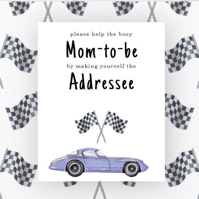 Póster Race car car baby ducha Mamá para ser direccionada (Subido por el creador)