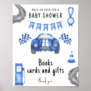 Póster Race car car baby ducha Tarjetas y regalos