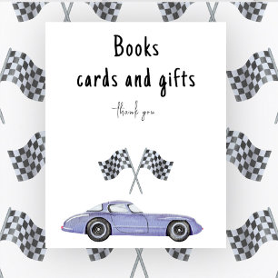 Póster Race car car baby ducha Tarjetas y regalos