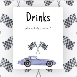 Póster Race car car boy baby ducha Bebidas