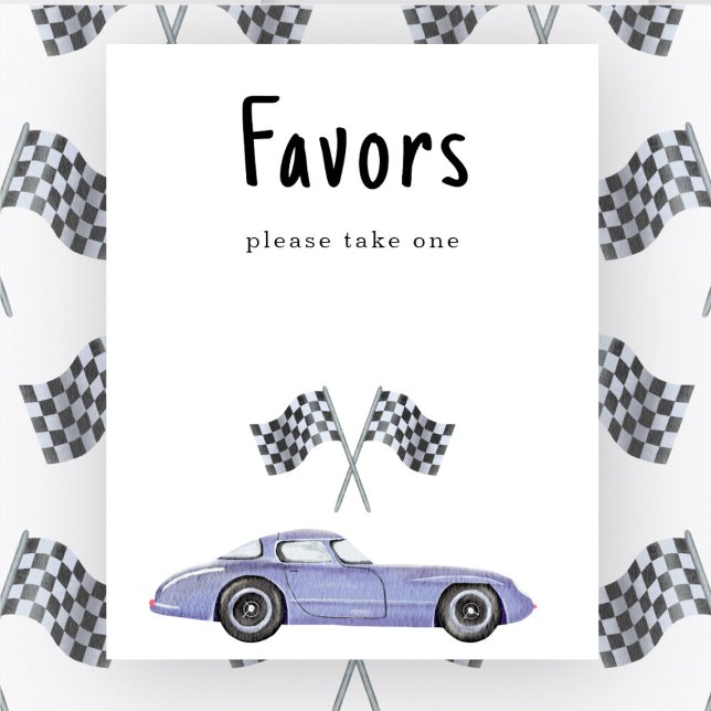 Póster Race car coche baby ducha Favor, por favor tome un (Subido por el creador)