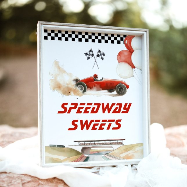 Póster Race Car Red Speedway Dulces fiesta de cumpleaños (Subido por el creador)