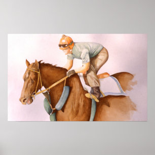 Póster Race Horse y Jockey