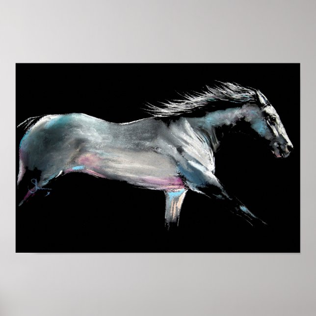 Póster ' RACE ON ' Carrera de caballos de Shirley MacArth (Frente)
