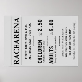 PÓSTER RACEARENA TICKET OFFICE BILL DANBURY FAIR POSTER 2