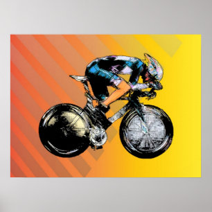 Póster Racer en bicicleta