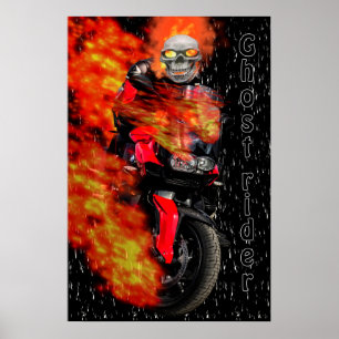 Póster Racer nocturno Ghost Rider