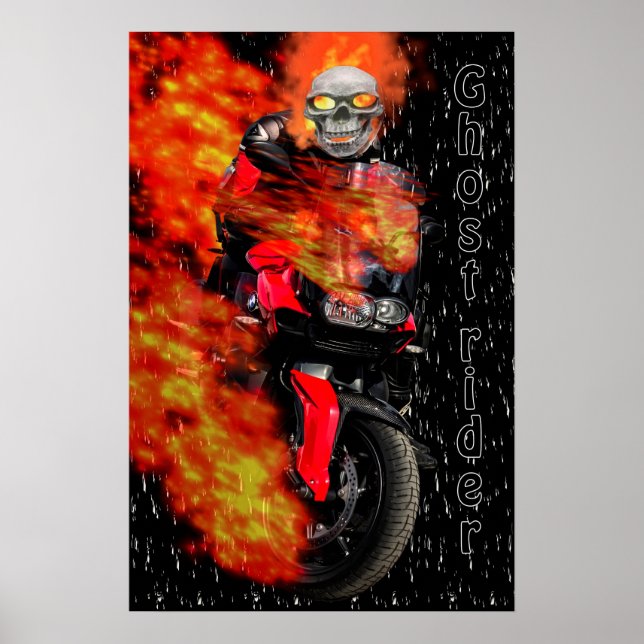 Póster Racer nocturno Ghost Rider (Frente)